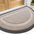 OLANLY Half Circle Front Door Mat Outside 29.5x17 All-Season Rubber Doormat by OLANLY