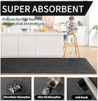 YDKGL Kitchen Mat Kitchen Rugs Sets of 2 PCS Non Slip Black 17"x30"+17"x59" - Image 5