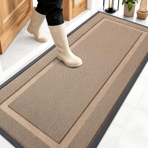 OLANLY Front Door Mat Outside 59x23, All-Season Heavy-Duty Rubber Doormat by OLANLY