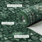 2x3 Area Rugs Living Room: Washable Rug for Bedroom Deep Green - Image 7