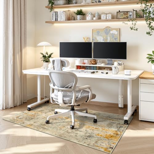 Entrance Rugs Indoor 2x4 Beige Entry Rug Washable Abstract Black Small Area Rug Non-Slip Low Pile Throw Rugs for Entryway, Kitchen Floor, Front Door Indoor Door Mat, Bathroom, Bedroom Bedside - Image 4