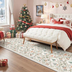 Madane Christmas Hallway Runner Rug 2x8, Soft Washable Grey Kitchen Rugs - Image 3
