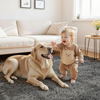 2x6 Fluffy Shag Area Rugs for Living Room Bedroom: Soft Plush Carpet Grey - Image 3