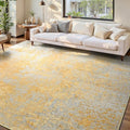 Ompaa Living Room Rug 6x9 Area Rug Washable Boho Carpet Non Slip Abstract Vintage Indoor Large Rugs for Bedroom, Classroom, College Dorm, Farmhouse, Dining Room, Kids Playroom (Orange, Silver & Gray) by OmpaaHomeDecor