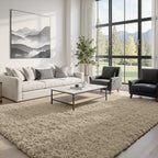 5x8 Fluffy Shag Area Rugs for Living Room Bedroom: Soft Carpet Gray Camel - Image 3