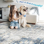 pmtsns Area Rugs 9x12 for Living Room: Washable Rug Modern Abstract Neutral Soft Non-Slip Low-Pile Indoor Large Carpet for Bedroom Dining Room Playroom Home Office (GreyBlueBrown, 9'x12') - Image 5