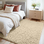 4x6 Fluffy Shag Area Rugs for Living Room Bedroom: Soft Plush Carpet Beige - Image 2