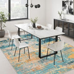 9x12 Area Rug Living Room: Modern Washable Soft Carpet Rosy Haze - Image 4