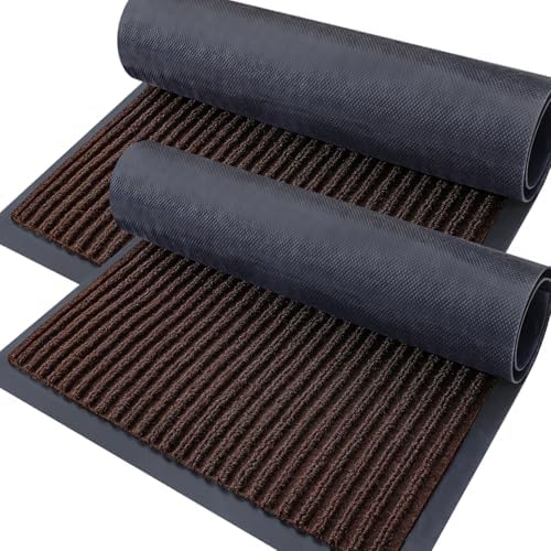OLANLY 2-Pack Front Door Mats 59x23, Waterproof Heavy-Duty Doormats by OLANLY