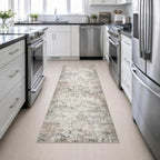 2.6x8 Washable Runner Rug：Modern Abstract Kitchen Soft Carpet Brown - Image 5