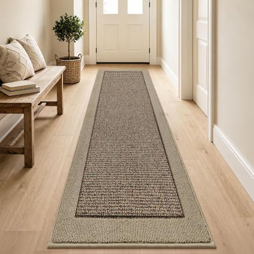BEQHAUSE Indoor Door Mat 24" x 96", Dirt Trapper Door Mats, Taupe by BEQHAUSE