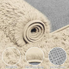 4x6 Fluffy Shag Area Rugs for Living Room Bedroom: Soft Plush Carpet Beige - Image 6