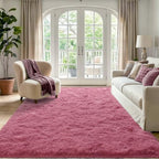4'x5'3'' Blush Fluffy Soft Area Rug Non-Slip for Kids Bedroom Nursery - Image 2