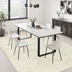 5x8 Area Rug Living Room: Modern Washable Indoor Soft Carpet Beige - Image 4