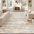 Area Rug 8x10 Living Room Rugs: Washable Modern Rug Large Non-Slip Soft Rugs Stain Resistant Printed Rug Indoor Carpet for Bedroom Kitchen Dining Room Nursery Playroom Home(Brown, 8'x10') by ZomfyRugs