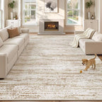 Area Rug 8x10 Living Room Rugs: Washable Modern Rug Large Non-Slip Soft Rugs Stain Resistant Printed Rug Indoor Carpet for Bedroom Kitchen Dining Room Nursery Playroom Home(Brown, 8'x10') by ZomfyRugs