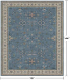 Hazo Haus Blue Big Rugs for Living Room - Dusty Blue 10x12 Area Rug for Large Bedroom, Dining Room, Washable Lightweight Foldable Floral Modern Home Décor - Image 2