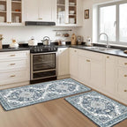 Boho Kitchen Mats for Floor 2PC Anti Fatigue Kitchen Rugs, Dark Blue - Image 6