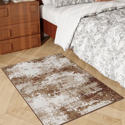 Entryway Rug 2x3 Brown Welcome Door Mat Indoor Entrance 24x36, Washable Small Throw Rugs for Kitchen Floor, Entry, Front Door, Bedroom Bedside, Non-Slip Low Pile Stain & Fade Resistant, Coffee - Image 3