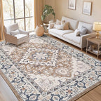 Lofus 8x10 Area Rugs for Living Room Bedroom, Soft Boho Carpet Floral Brown - Image 3