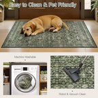 2x4 Area Rugs for Livingroom Entryway Bathroom, Washable Kitchen Mats,Green - Image 6