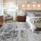 9x12 Area Rugs for Living Room Washable Bedroom Dining Room Black Grey Gold - Image 7
