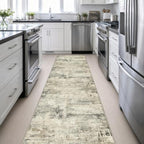 3x14 Washable Runner Rug：Modern Abstract Soft Carpet Ash Brown - Image 5