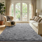 Noahas 6x9 Large Grey Fluffy Soft Area Rug Non-Slip for Living Room Bedroom - Image 2