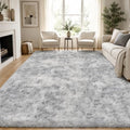 PLHXFR 8x10 Area Rugs Living Room: Fluffy Bedroom Shag Rug Light Grey by PLHXFRSoftAreaRugs