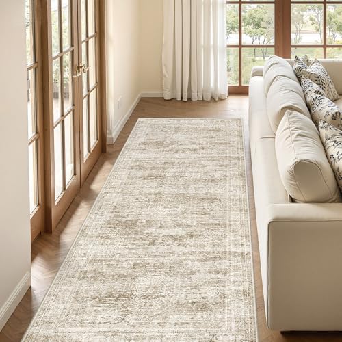 3x8 Runner Rug Non Slip,Washable Hallway Runner Rug,Brown - Image 5