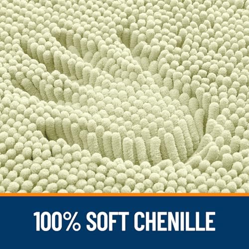 OLANLY Toilet Rugs U-Shaped 20x20, Soft Absorbent Chenille Contour Rugs - Image 3