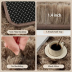 PLHXFR 9x12 Area Rug Living Room: Fluffy Bedroom Soft Shag Rug Coffee Brown - Image 5
