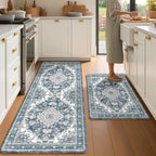 Boho Kitchen Mats for Floor 2PC Anti Fatigue Kitchen Rugs, Dark Blue by tubeamin