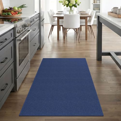 EARTHALL Washable Entryway Rug, Non Slip Doormat, 3x4 Ft, Heathered Blue - Image 2