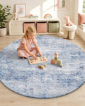 OLANLY 4ft Round Washable Rug, Soft Non Slip Carpet for Entryway Bedside by OLANLY
