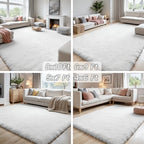 5x8 Fluffy Shag Area Rugs for Living Room Bedroom: Soft Plush Carpet White - Image 7