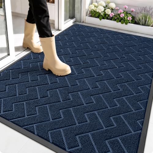 OLANLY Front Door Mat Outside 59x34, All-Season Absorbent Rubber Doormat by OLANLY
