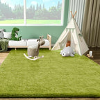 Ophanie Green Rugs for Living Room 5x8, Grass Shag Fluffy Large Fuzzy Plush Soft Carpets,Floor Shaggy Area Rugs for Bedroom, Carpet for Kids Boys Girls Dorm Nursery Decor with Over 99 pcs Pile fibers - Image 5