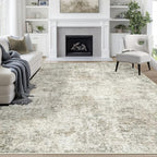 9x12 Area Rugs for Living Room Washable Bedroom Dining Room Beige Brown by Aelenmu