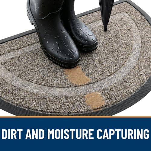 OLANLY Half Circle Front Door Mat Outside 47x23 All-Season Rubber Doormat - Image 4