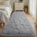 Noahas 2x10 Grey Fluffy Soft Runner Rug Non-Slip for Bedroom Dorm Hallway by ModernHomeDecor