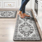 Boho Kitchen Mats for Floor 2PC Anti Fatigue Kitchen Rugs, Dark Grey by tubeamin