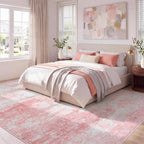 9x12 Area Rug for Living Room, Abstract Washable Large Rugs, Dusty Pink - Image 2