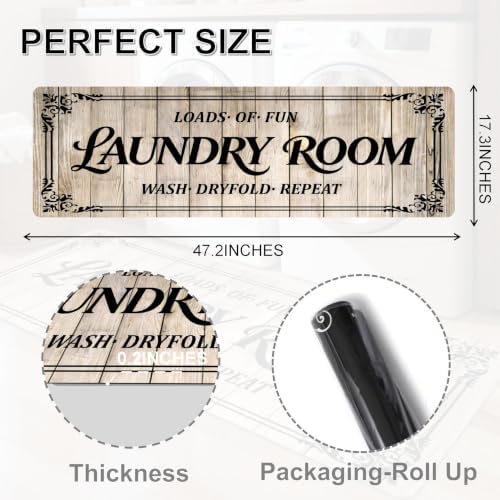Non-Slip Laundry Room Rug Runner, Farmhouse Washable Laundry Mat - Image 2
