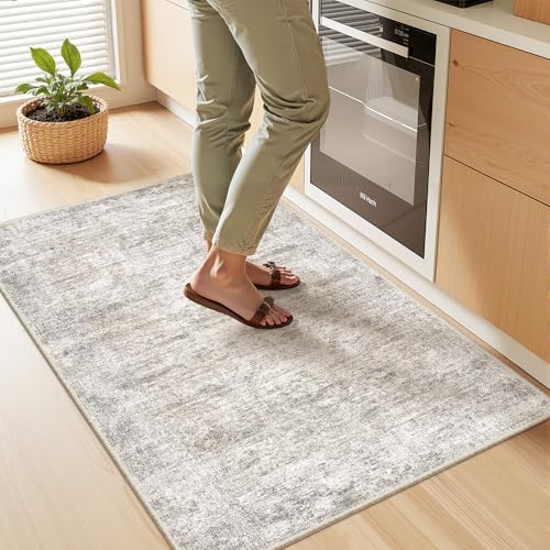 2x3 Rug Non Slip, Small Washable Entryway Rug,Taupe - Image 5