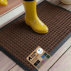 GORILLA GRIP WeatherMAX Door Mat, Indoor Outdoor, 35x23, Dark Brown Squares by GorillaGrip