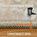 Aelenmu Round Rug 6ft Washable Rug for Dining Room Living Room Beige Grey - Image 6