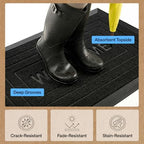 GORILLA GRIP WeatherMAX Door Mat, Indoor Outdoor Use, 35x23, Black Welcome - Image 6