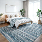Chicrug 6x9 Blue Washable Striped Abstract Area Rug for Living Room Bedroom - Image 5