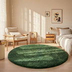 Ophanie Round Rug 5Ft Grey Green Circle Area Rug, Grayish Green Room Decor, Fluffy Fuzzy Bedroom Carpet,Plush Soft Shaggy Living Room Rugs for Kids Home Aesthetic,Nursery with Over 99 pcs Pile fibers by Ophanie